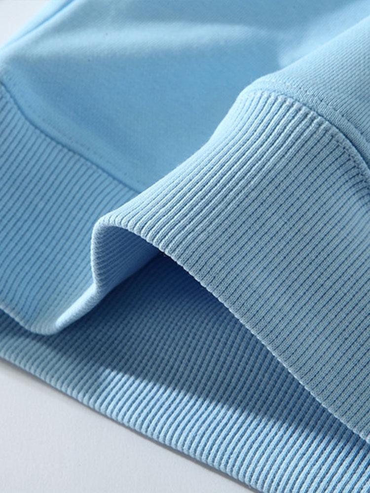 Indigo | Bear Print Drop Shoulder Relaxed Hoodie