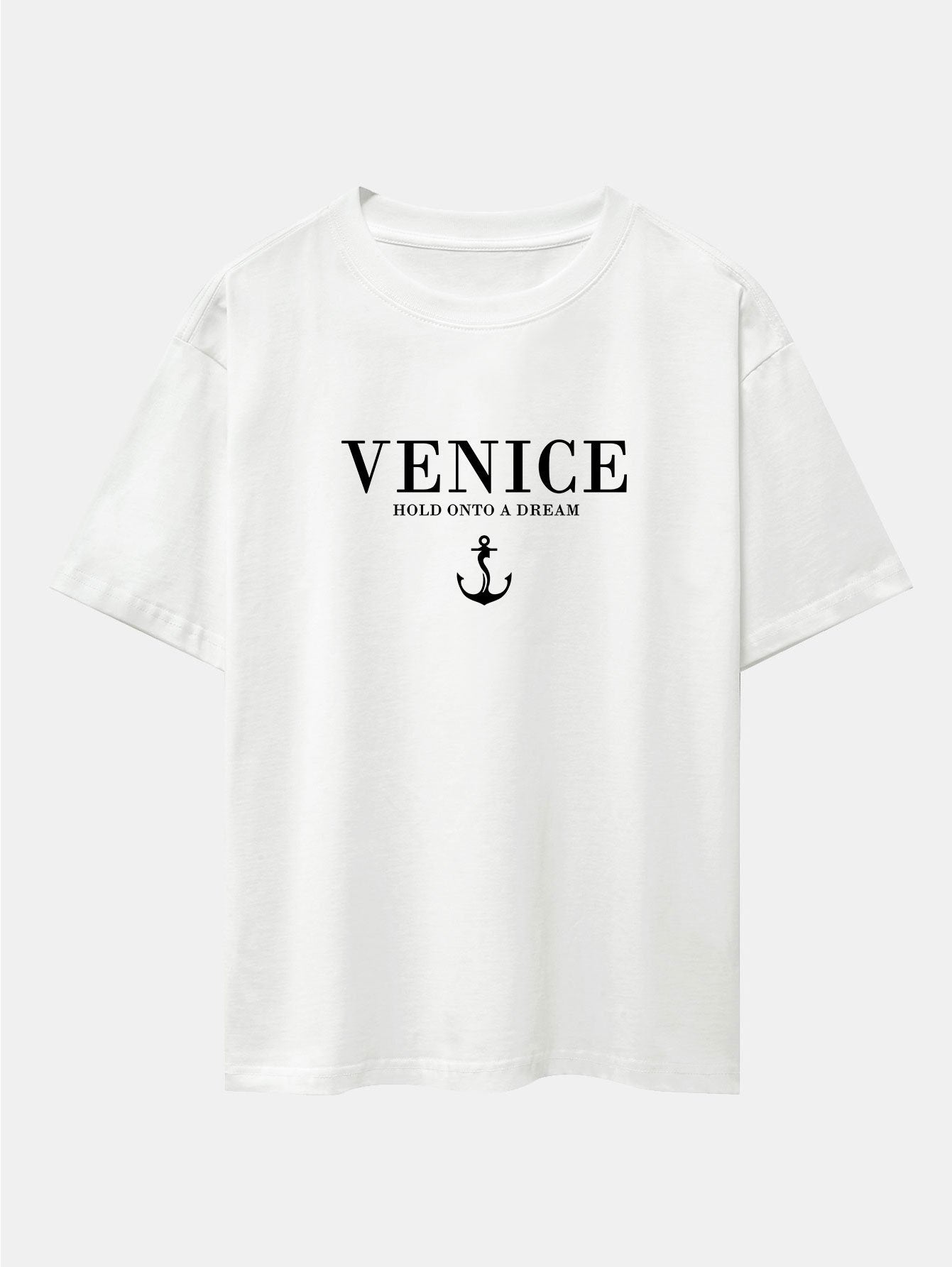 Asher® | Venice Anchor Print Drop Shoulder Oversize T-Shirt