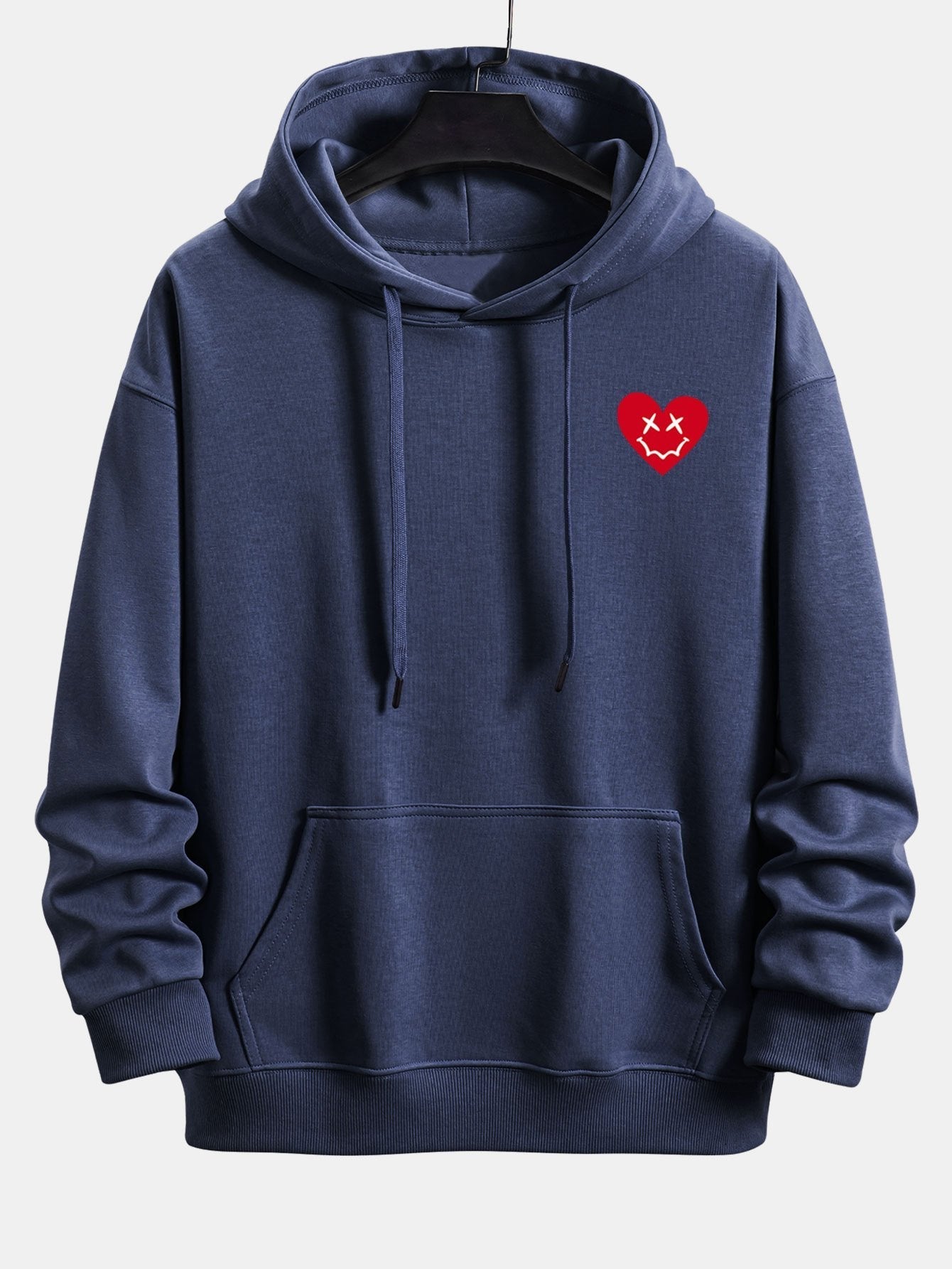 Vernon | Heart Shaped Smiley Face Print Relax Fit Hoodie