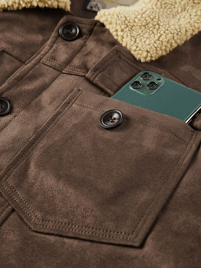 Gustavo | Teddy Lined Faux Suede Jacket