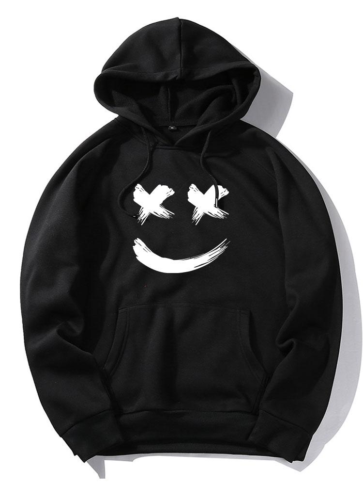 Andrew | Brushstroke Smiley Print Hoodie