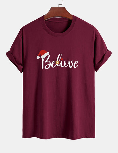 Aitor® | Christmas Believe Print Cotton T-Shirt