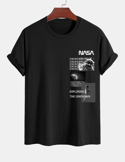 Ulpiano® | Nasa Moon Landing Print Cotton T-Shirt