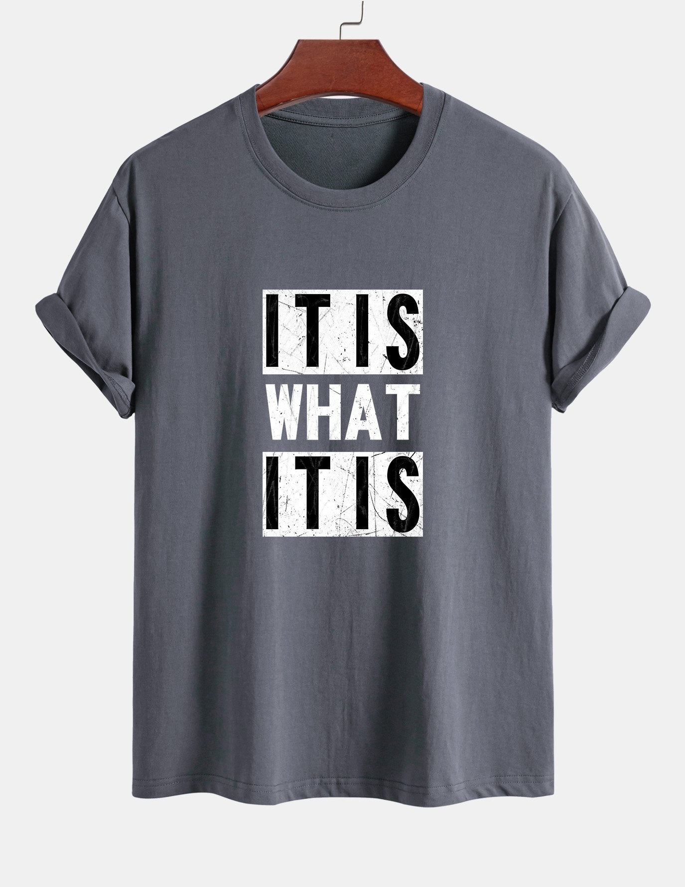 Tranquilino® | It Is What It Is Print Cotton T-Shirt