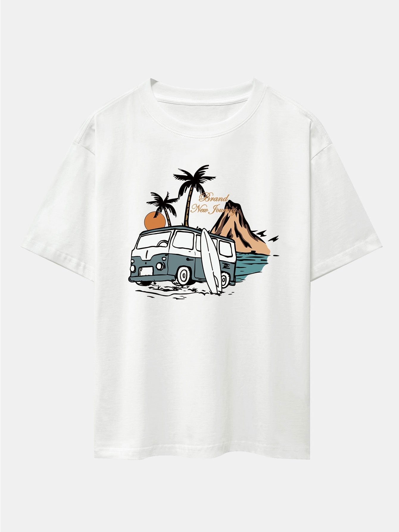 Emilio® | Car Island Print Drop Shoulder Oversize T-Shirt