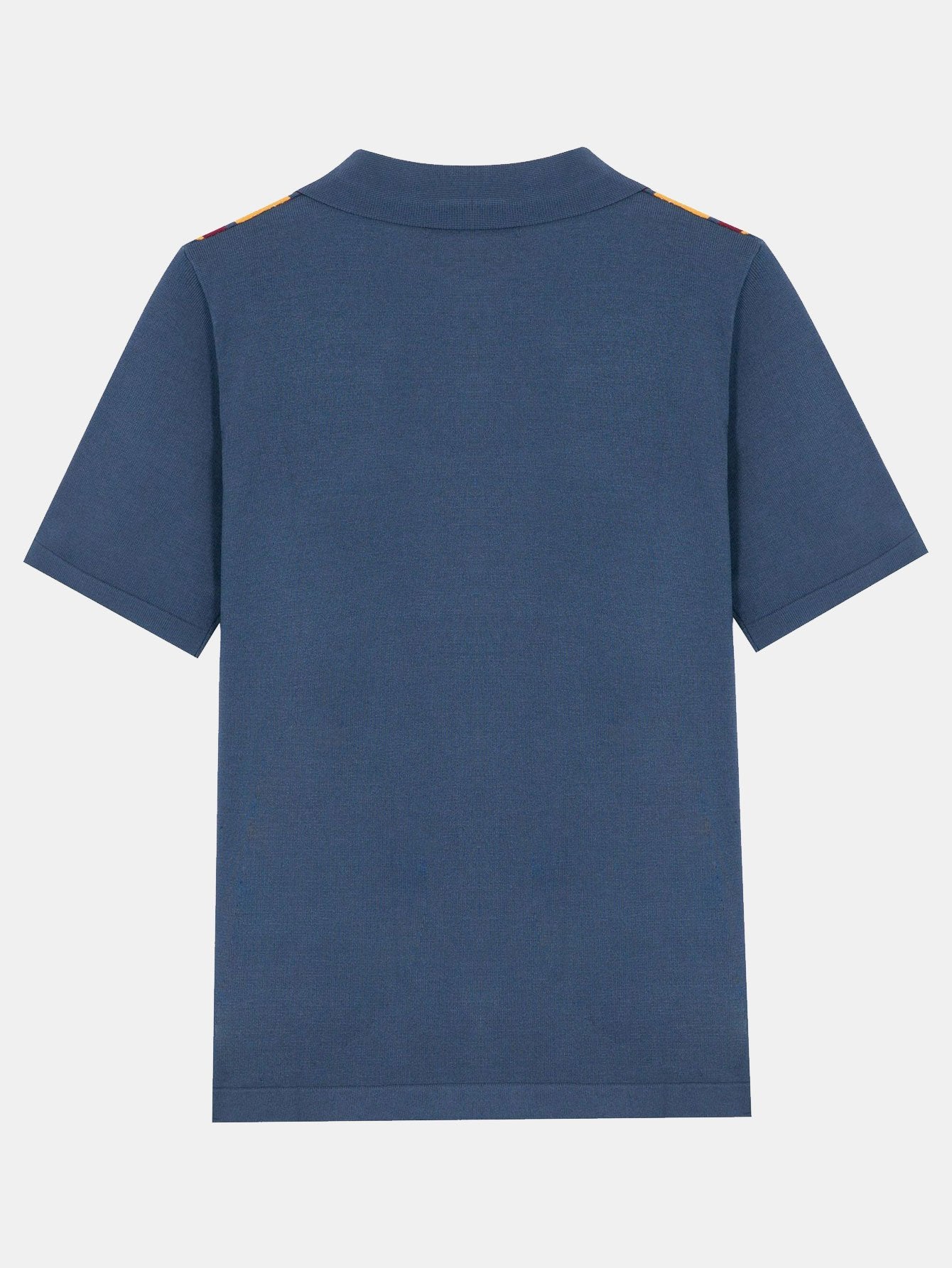 Ezra | Short Sleeve Multi Stripe Button Up Sweater Polo