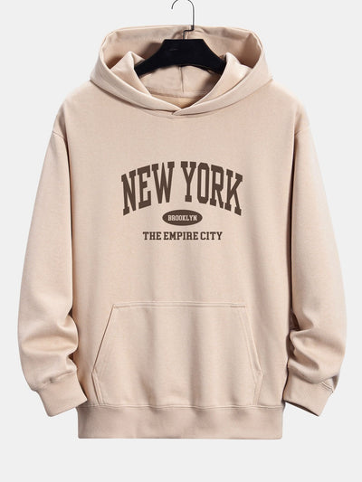 Arthur | New York Slogan Print Relax Fit Hoodie