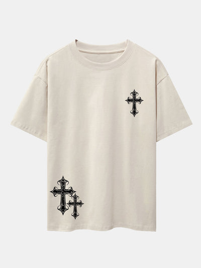 Aníbal® | Cross Print Drop Shoulder Oversize T-Shirt