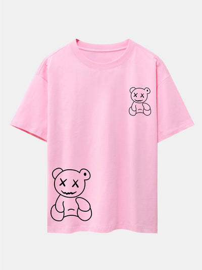 Urbano® | Bear line Print Drop Shoulder Oversize T-Shirt