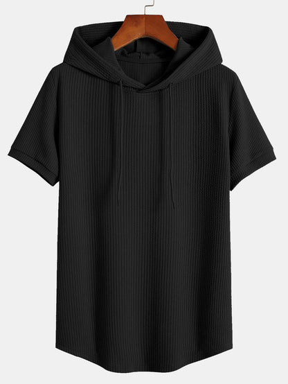 Zenón® | Muscle Fit Ribbed Hooded T-Shirt