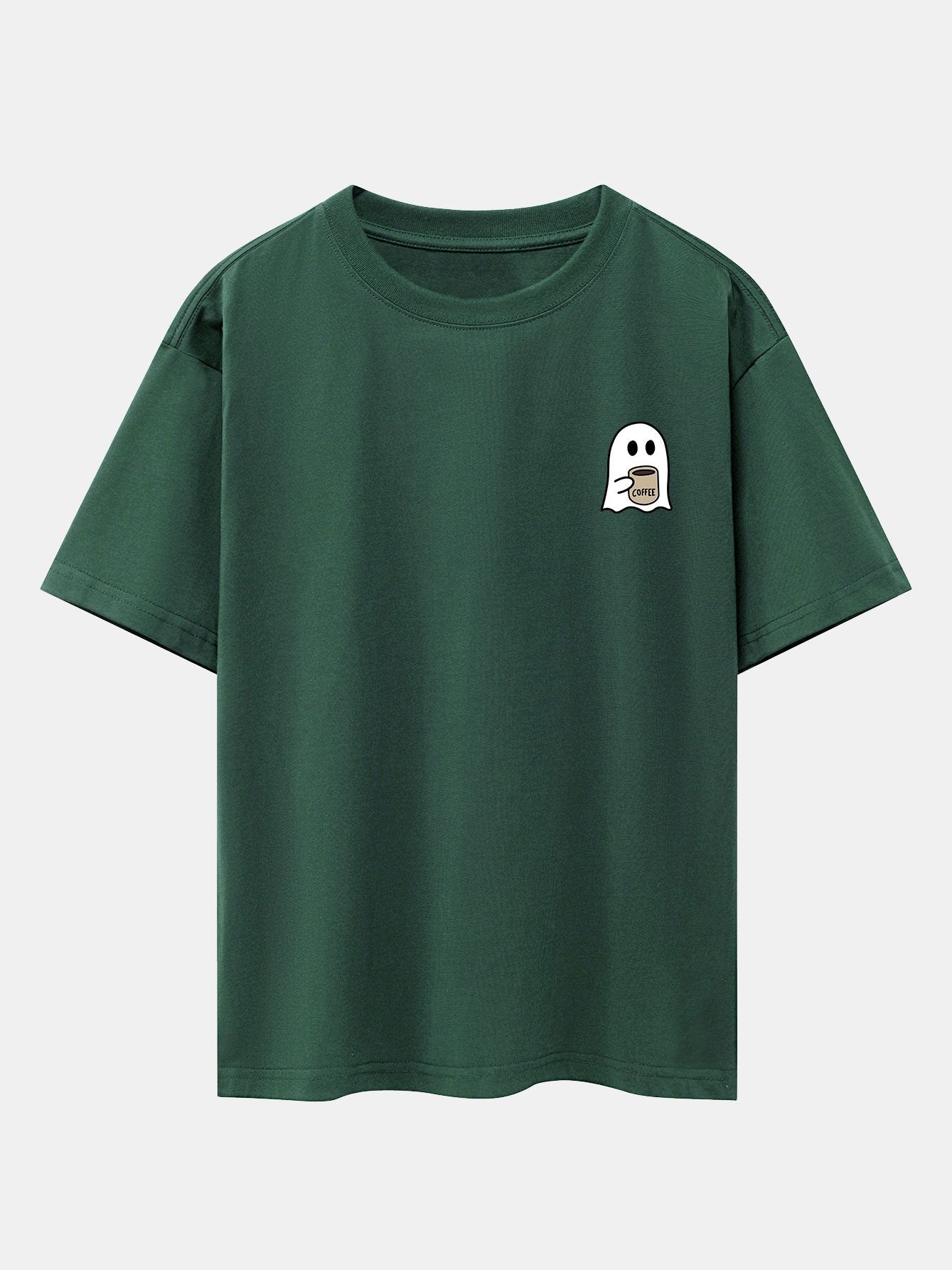 Aureliano® | Ghost Drinking Coffee Print Drop Shoulder Oversize T-Shirt