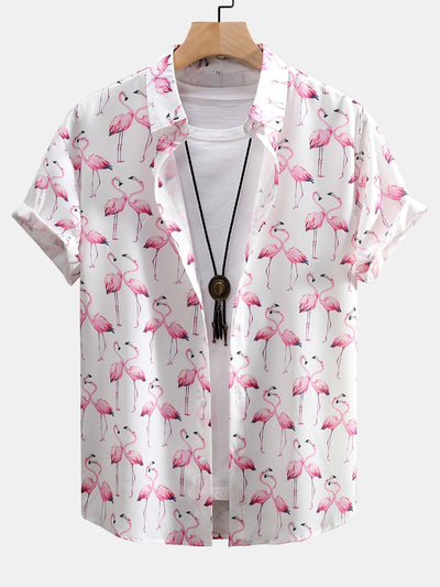 Aled® | Flamingo Print Button Up Shirt