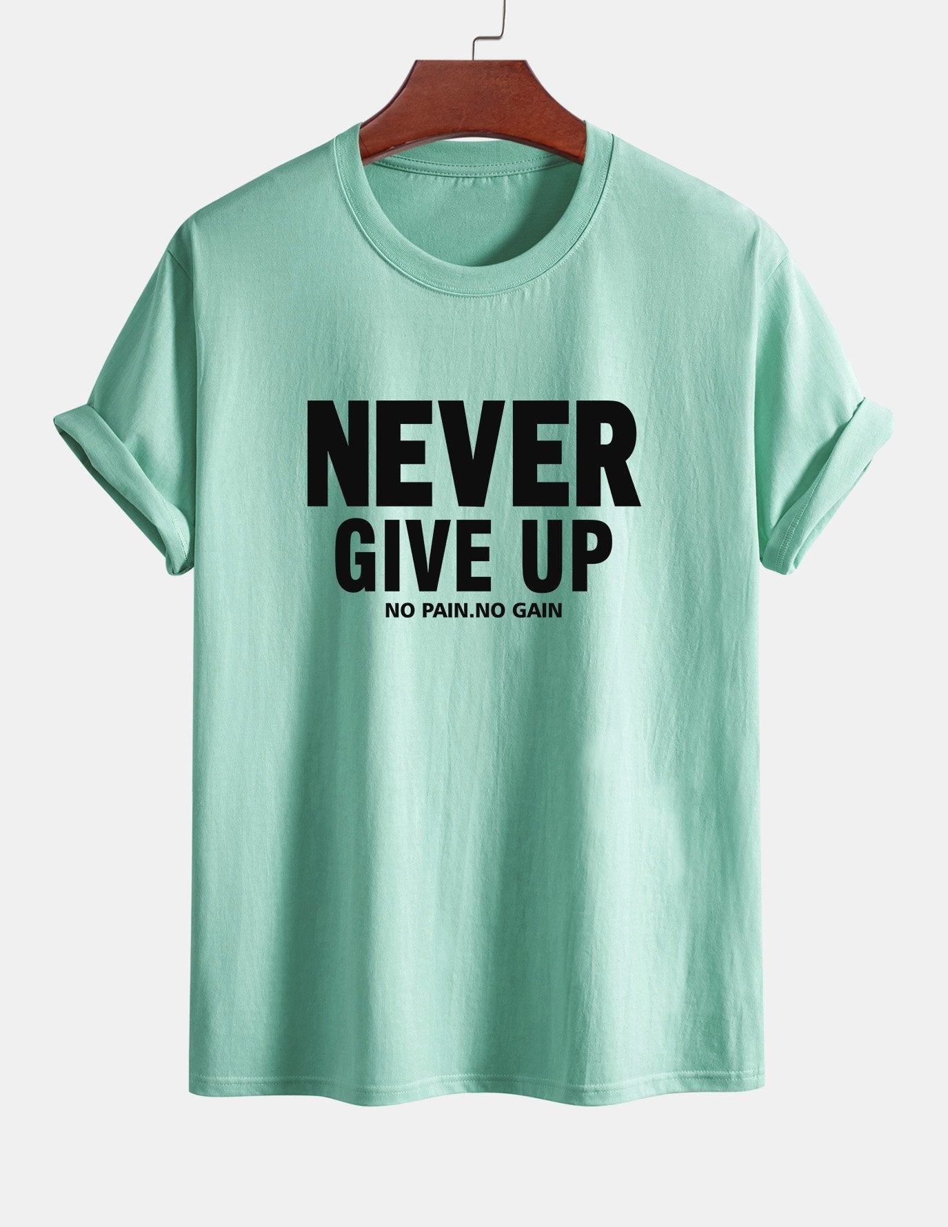 Ubaldo® | Never Give Up Print Cotton T-Shirt
