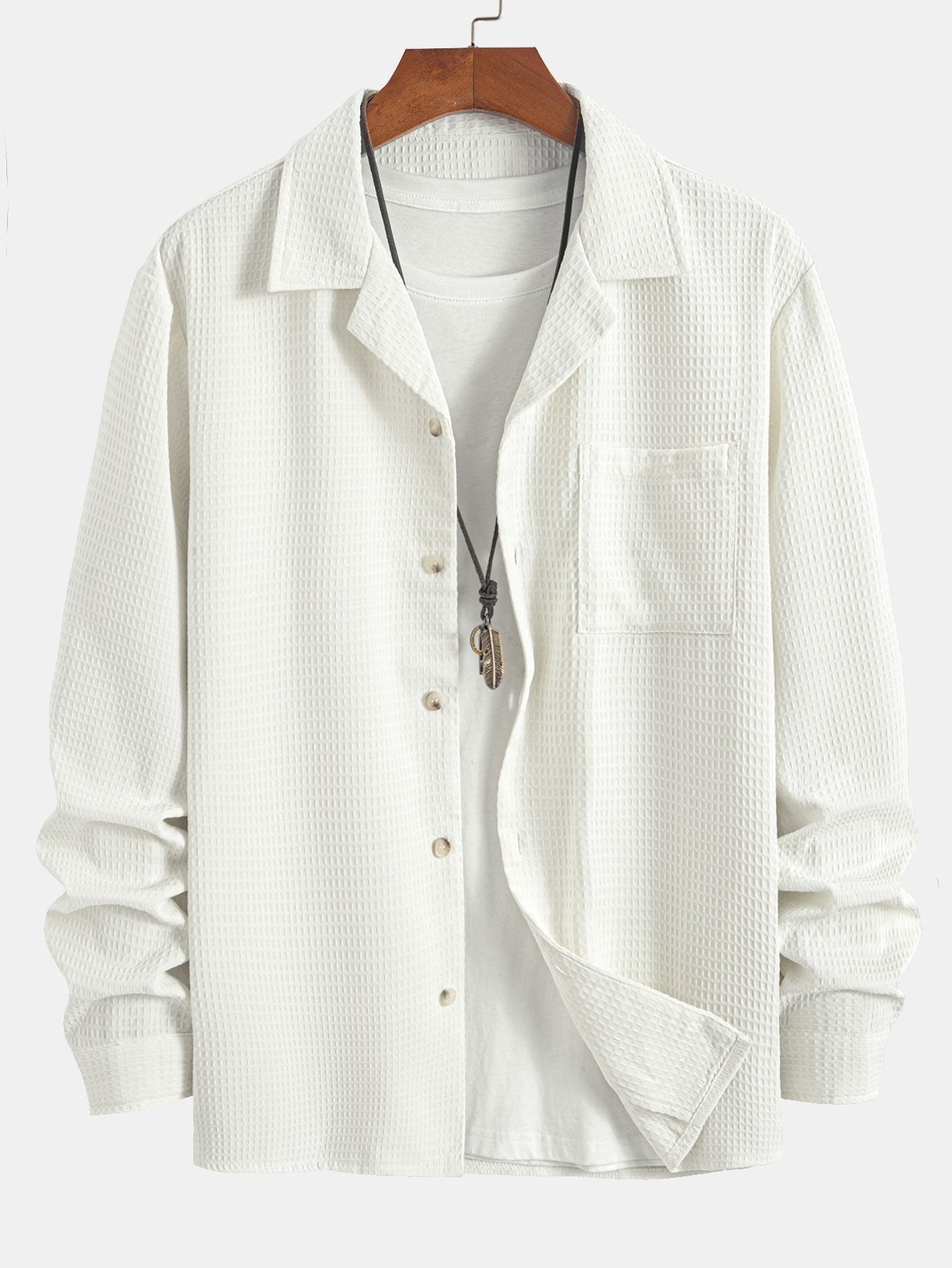 Alcidas® | Long Sleeve Waffle Cuban Collar Shirt