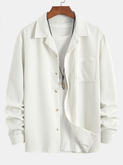 Alcidas® | Long Sleeve Waffle Cuban Collar Shirt