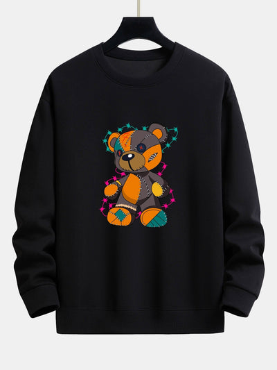 Javier® | Tattered Bear Print Relax Fit Sweatshirt