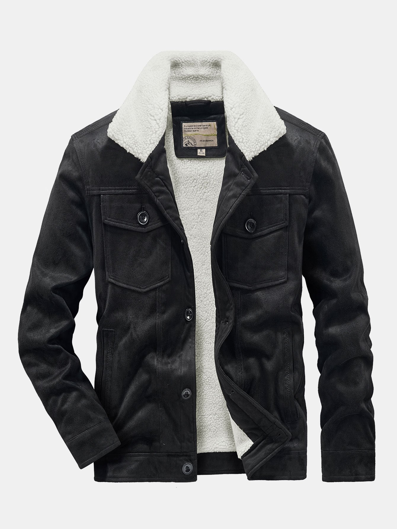 Gustavo | Teddy Lined Faux Suede Jacket