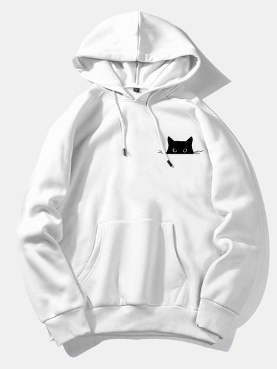 Juan | Black Cat Print Hoodie