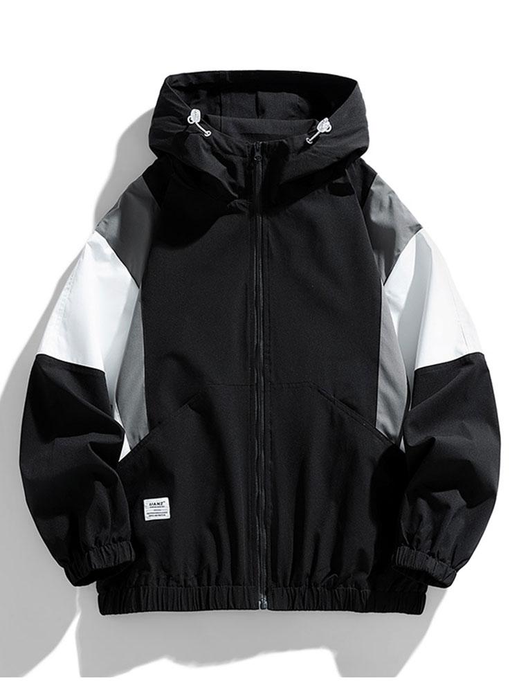 Hugo | Relax Fit Color Block Hooded Windbreaker