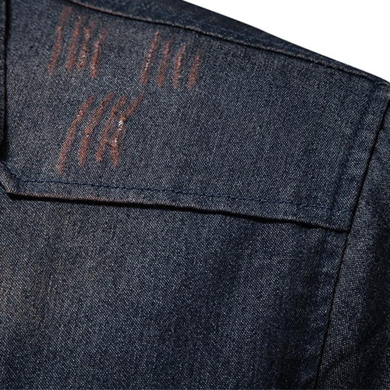 Men's Vine Washed Distressed DeniLapel Shirt