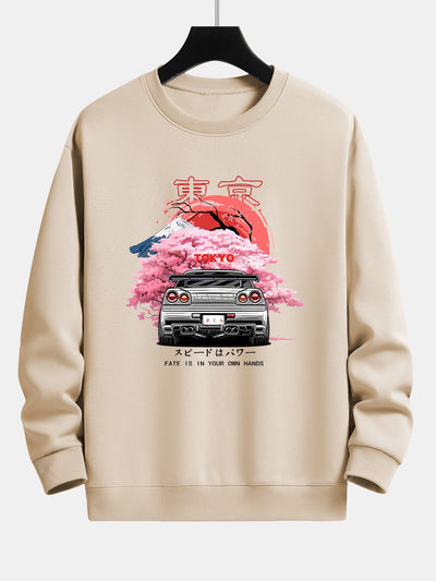 Kody® | Tokyo Sakura Car Print Relax Fit Sweatshirt