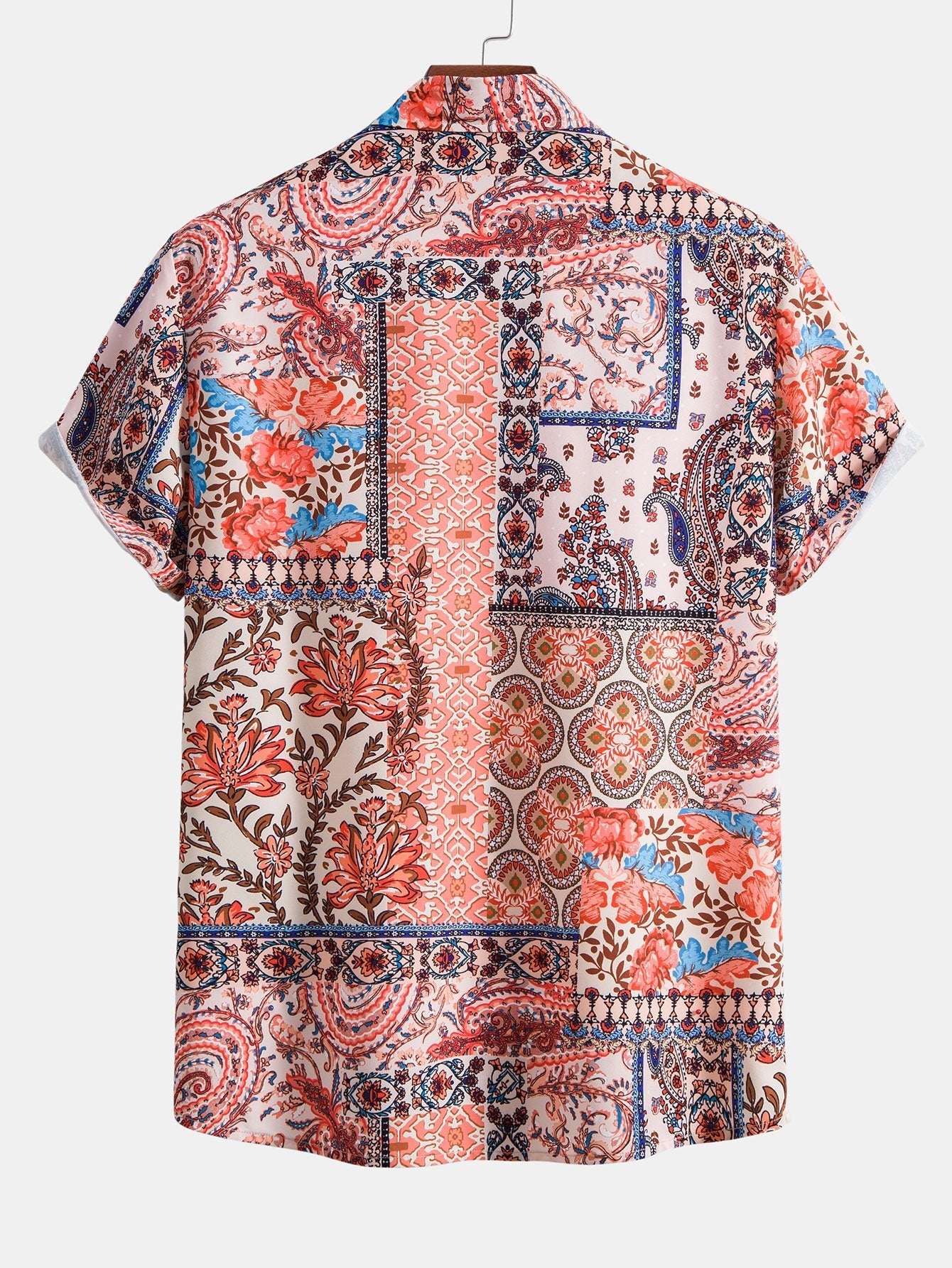 Alpin® | Floral Paisley Patchwork Print Button Up Shirt