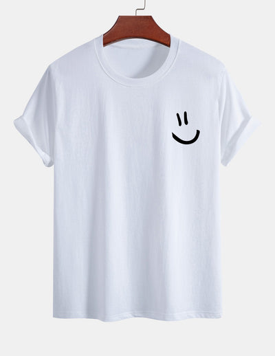Ernest® | Regular Fit Smiley Face Print Cotton T-Shirt