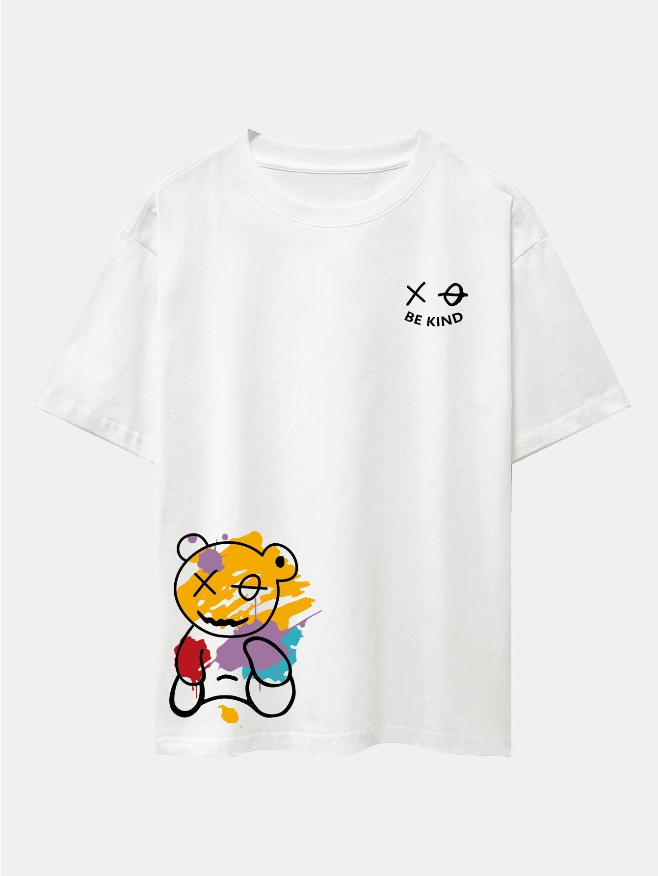 Thomas® | Graffiti Bear Print Drop Shoulder Oversize T-Shirt