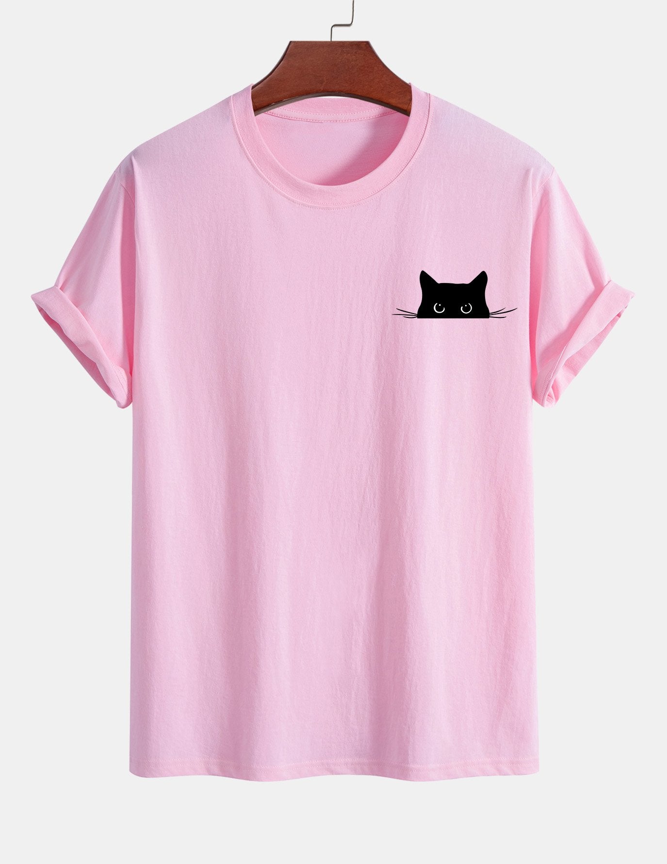 Ariel® | Black Cat Print Cotton T-Shirt