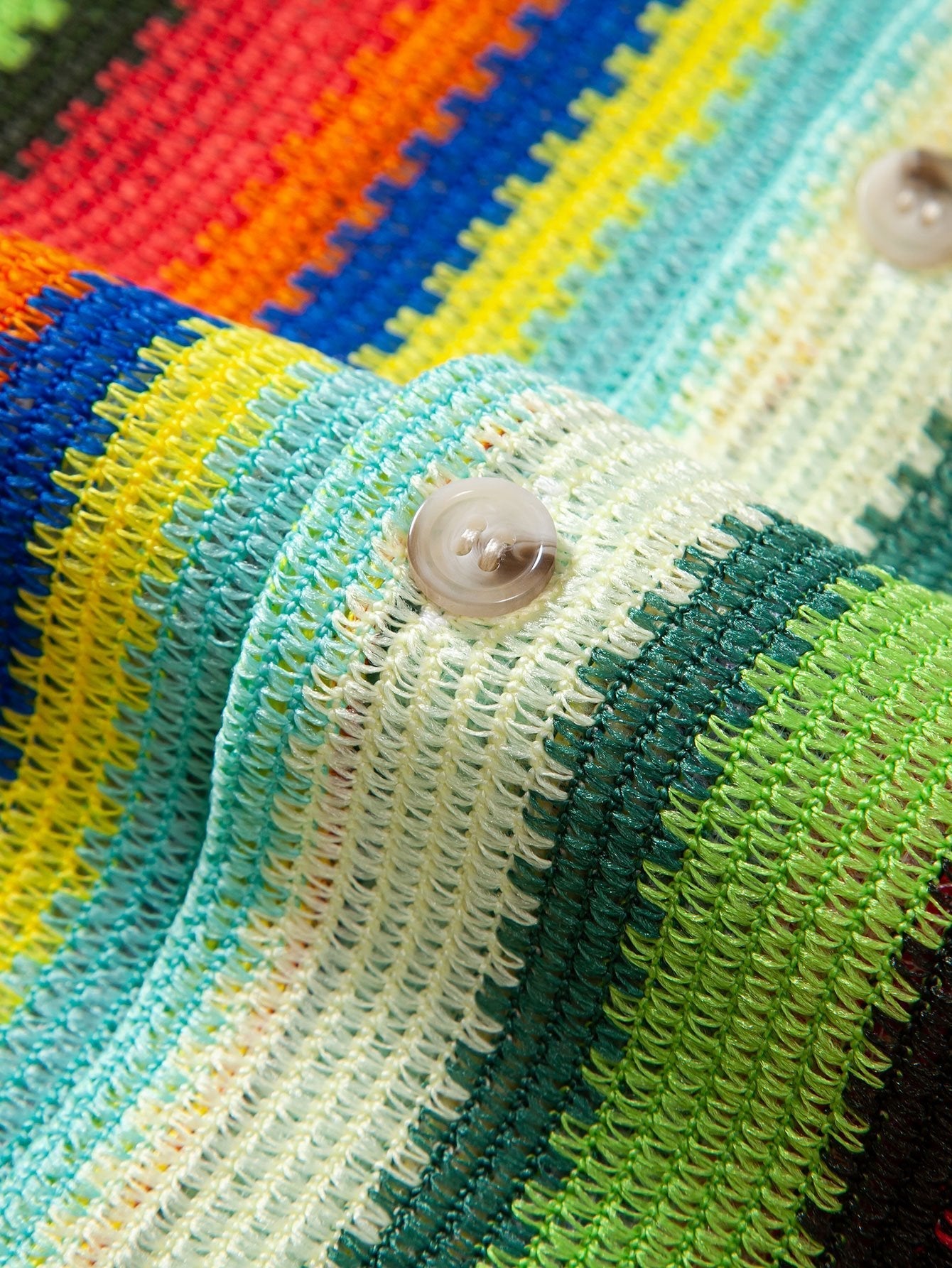 Areus® | Colorful Striped Waffle Texture Cuban Shirt