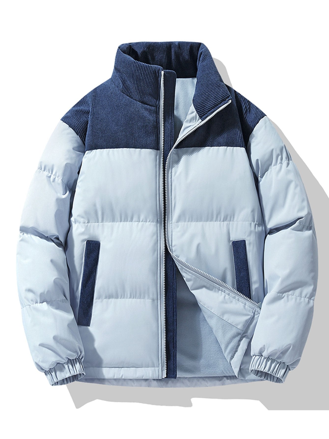 Ezra | Corduroy Patchwork Puffer Jacket