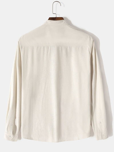 Alger® | Long Sleeve Stand Collar Corduroy Shirt