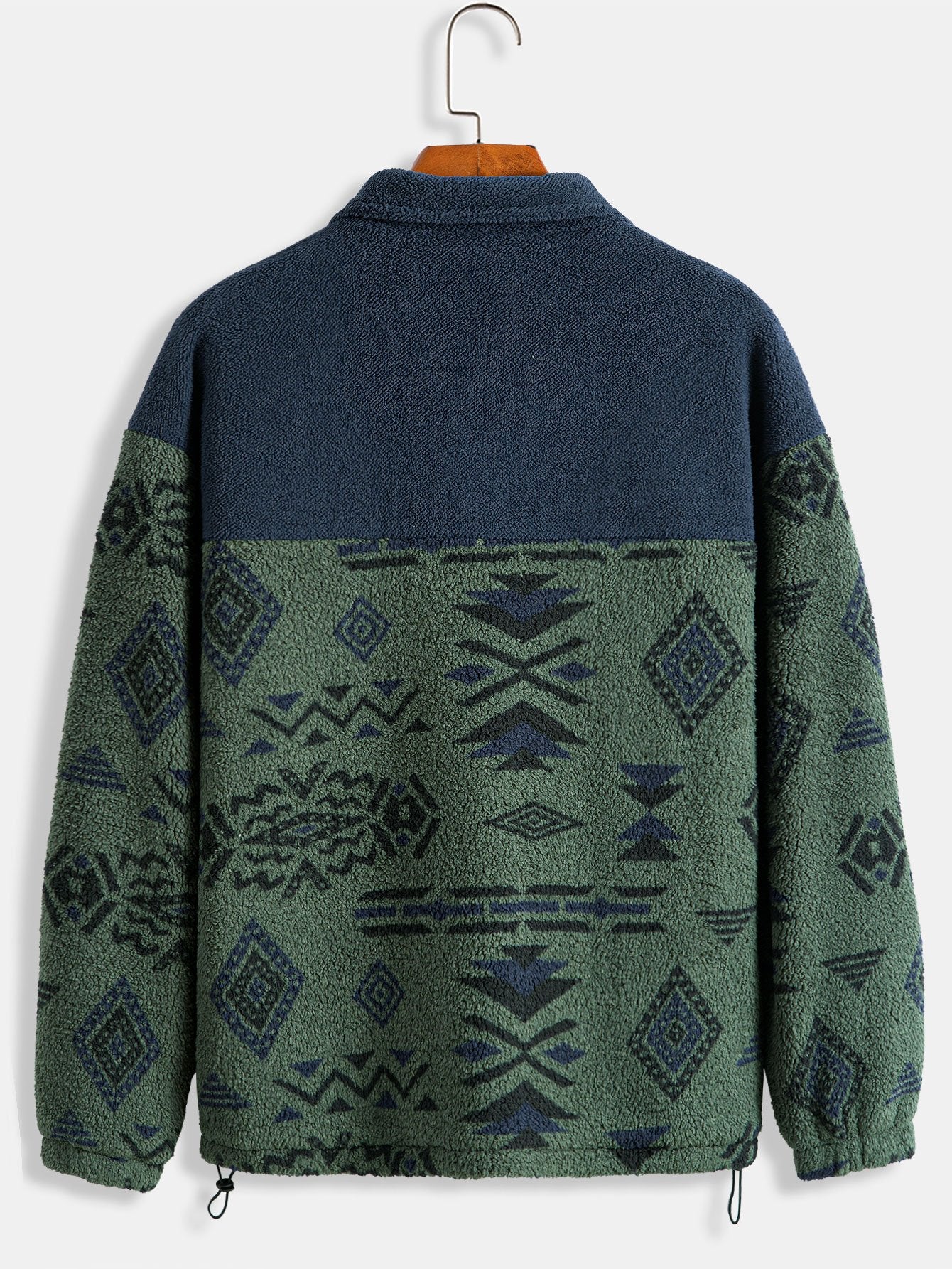 Alejandro | Aztec Print Patchwork Teddy Fleece Coat