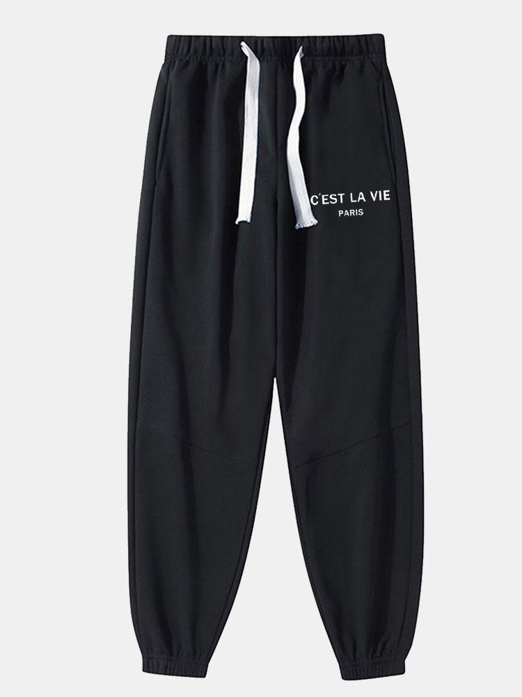 Bampfylde® | Paris Print Cotton Blend Jogger Pants
