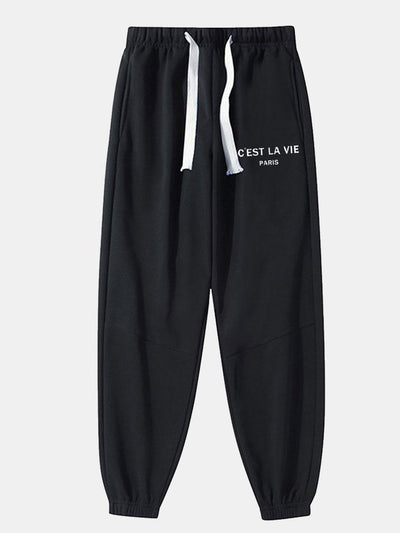 Bampfylde® | Paris Print Cotton Blend Jogger Pants