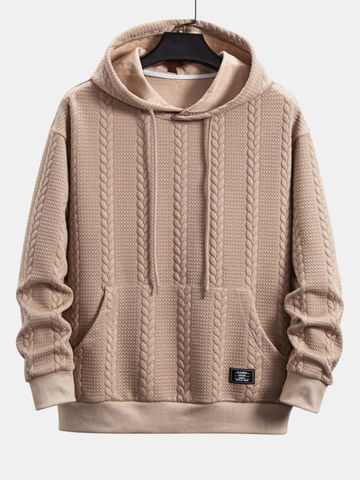 Bruce | Relax Fit Wheat Jacquard Hoodie
