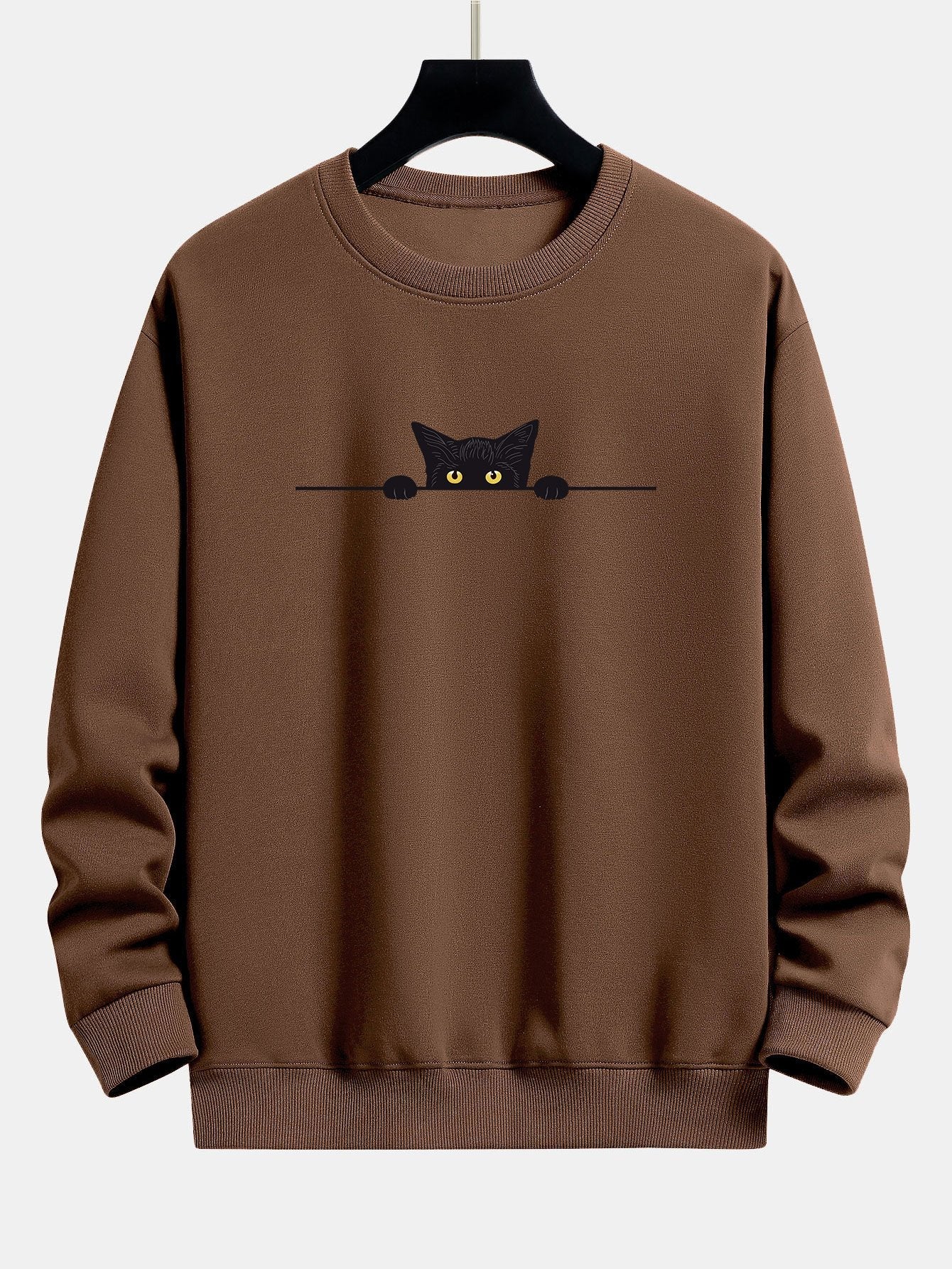 Daryl® | Black Cat Print Relax Fit Sweatshirt