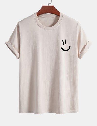 Ernest® | Regular Fit Smiley Face Print Cotton T-Shirt
