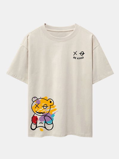 Thomas® | Graffiti Bear Print Drop Shoulder Oversize T-Shirt