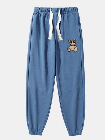 Baldovino® | Plaid Pattern Dissolving Bear Print Cotton Blend Jogger Pants