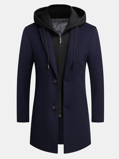 Sterling | Detachable Hooded Woolen Overcoat