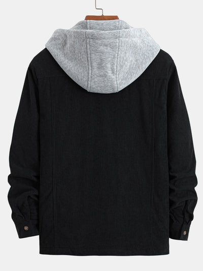 Gabriel | Quilted Lined Corduroy Hooded Coat