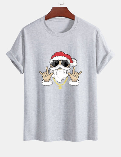 Albano® | Hip Hop Santa Print Cotton T-Shirt