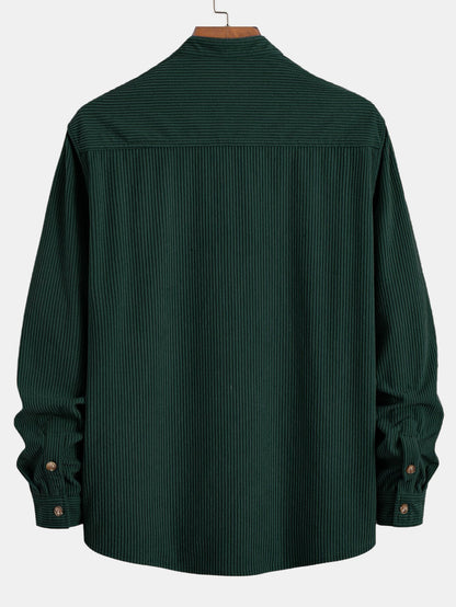 Adriano® | Corduroy Stand Collar Shirt