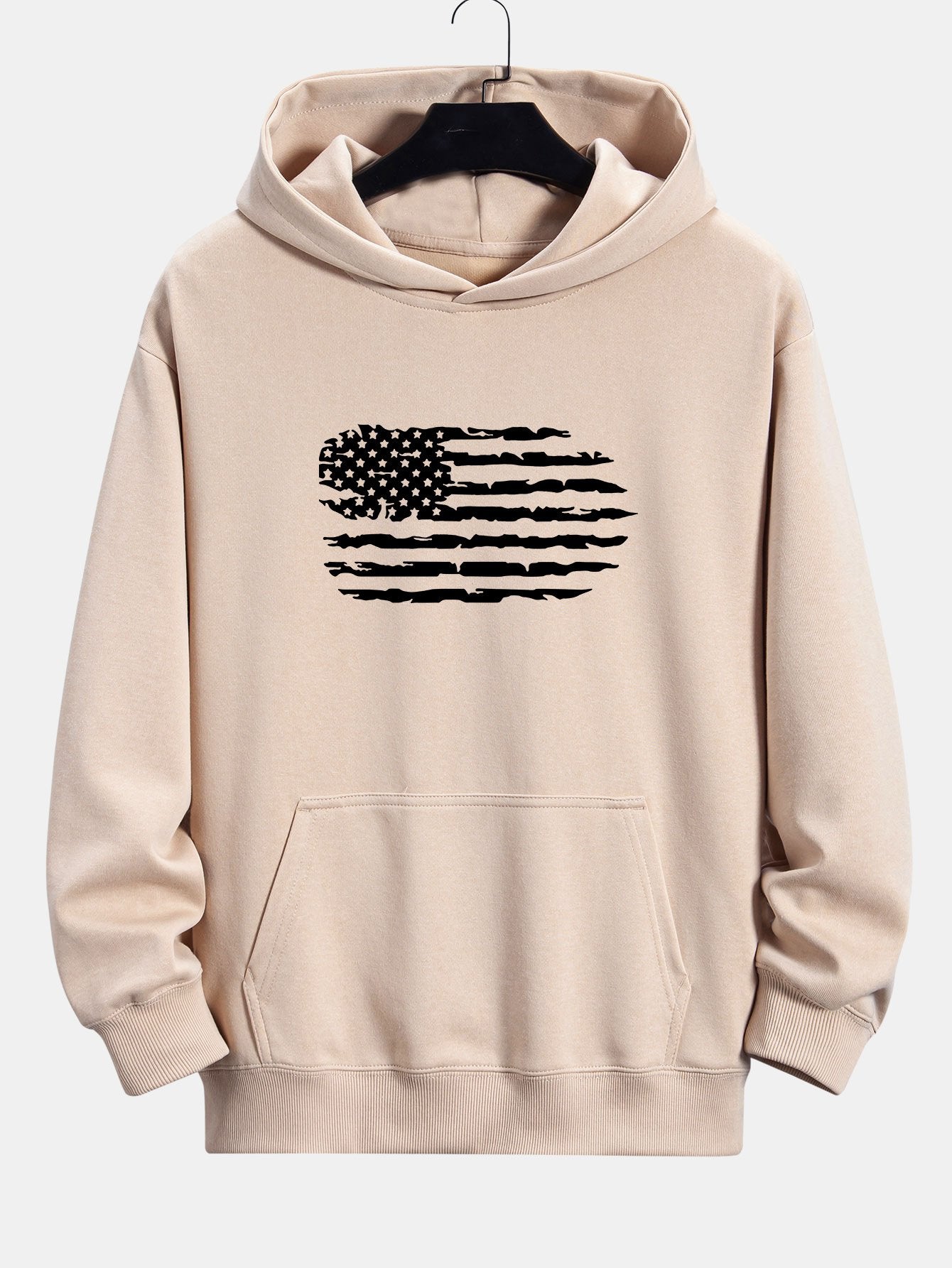 Alonso | American Flag Print Relax Fit Hoodie