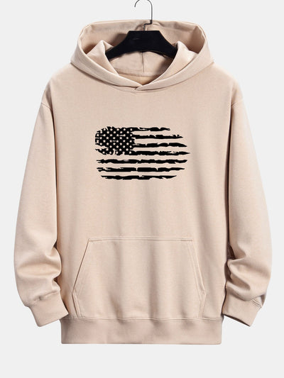 Alonso | American Flag Print Relax Fit Hoodie