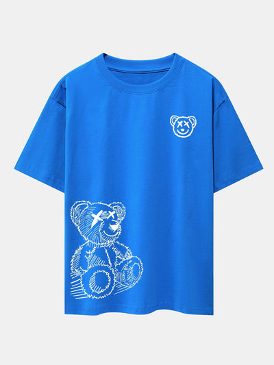 Héctor® | Cartoon Bear Print Drop Shoulder Oversize T-Shirt