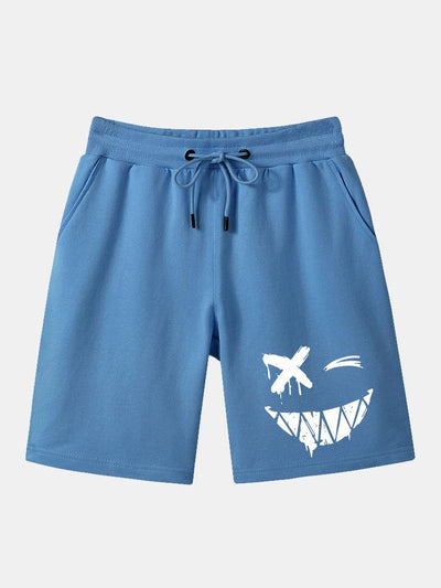 Bacon® | Dissolved Smiley Face Print Man Mid Length Shorts