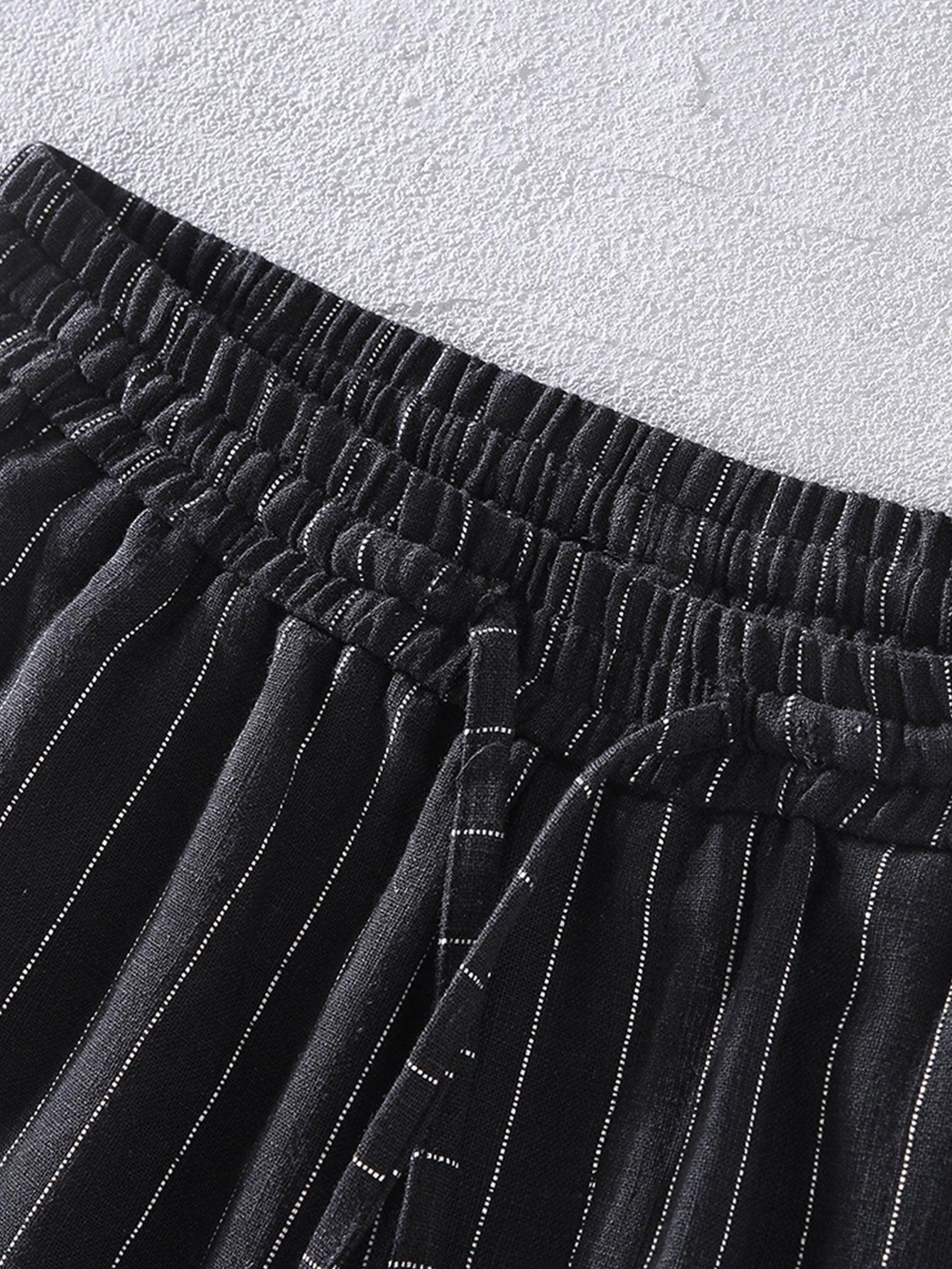 Jacobo® | Linen Cotton Blend Striped Shorts