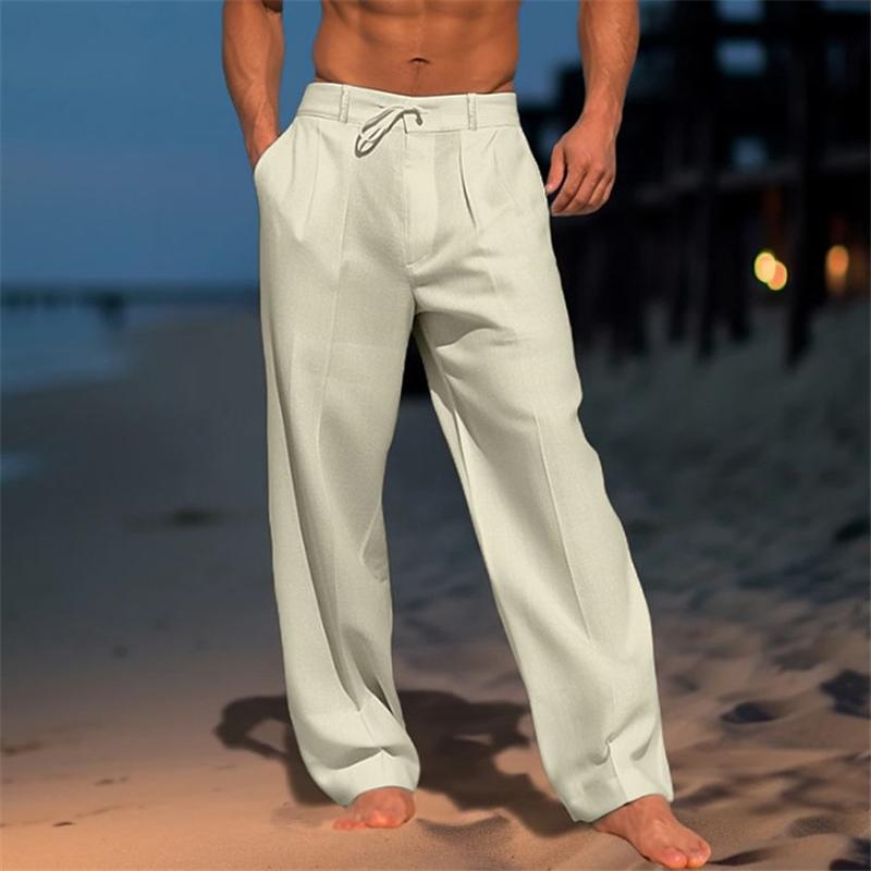 Bartram® | Men's Linen Solid Color Vacation Basic Beach Pants 61164046X